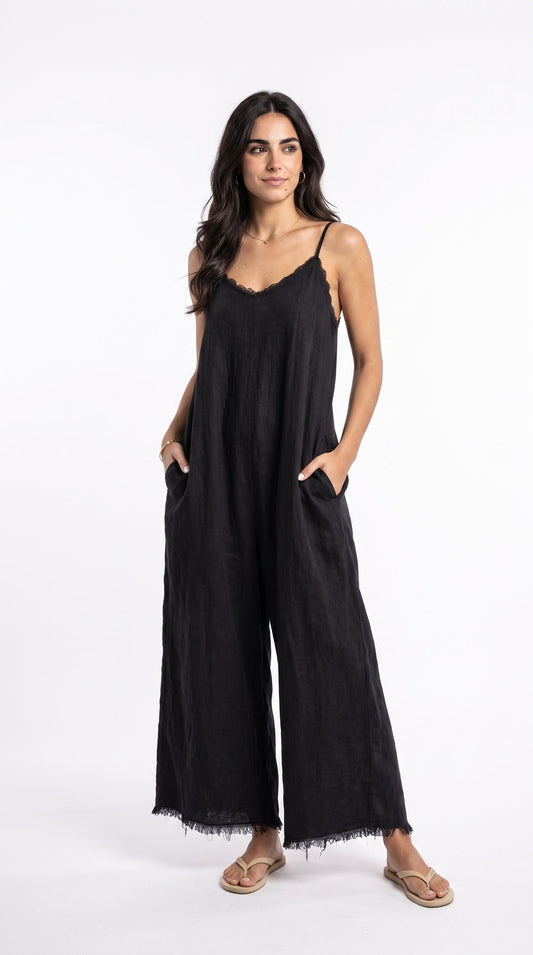 LÉA | MONO MINIMALISTA DE LINO PARA MUJER
