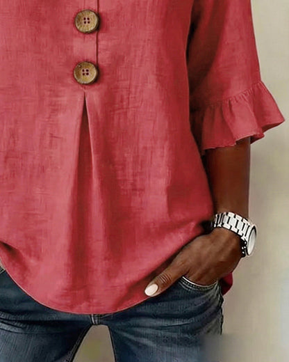 INÉS | BLUSA DE ALGODÓN LINO LISA