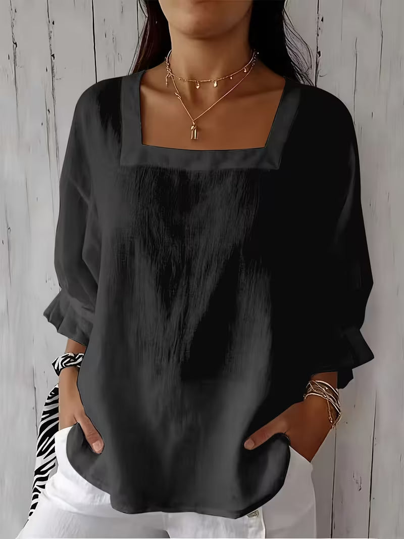 ALVESSA | BLUSA DE MANGA LARGA CON ESCOTE CRUZADO