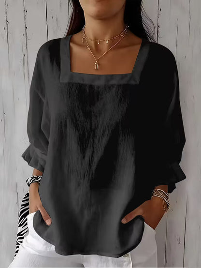 ALVESSA | BLUSA DE MANGA LARGA CON ESCOTE CRUZADO