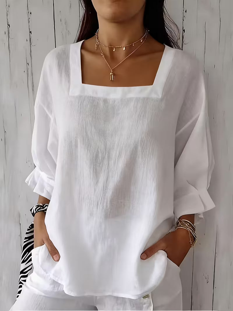 ALVESSA | BLUSA DE MANGA LARGA CON ESCOTE CRUZADO