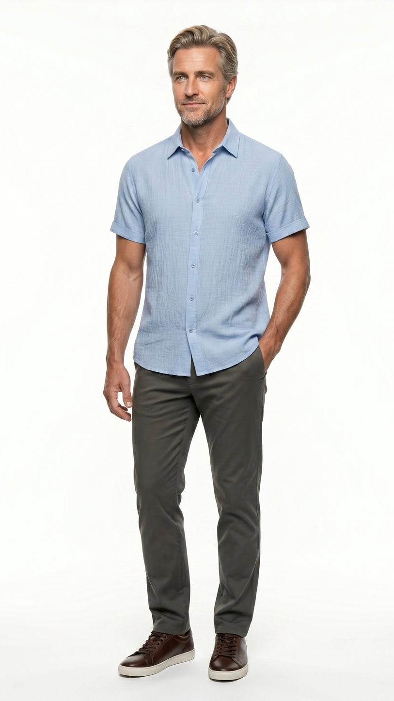 LOREN | CAMISA DE LINO DE MANGA CORTA