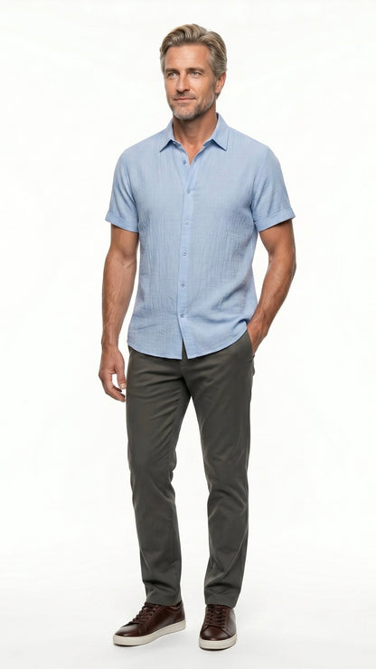 LOREN | CAMISA DE LINO DE MANGA CORTA
