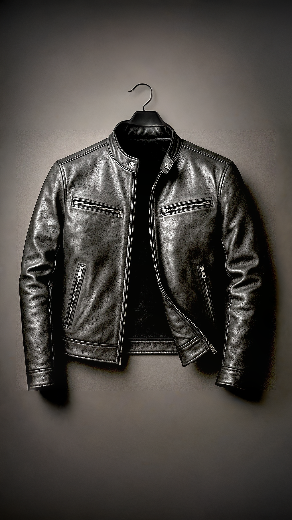 RECIO | CHAQUETA VINTAGE DE PIEL CON CREMALLERA