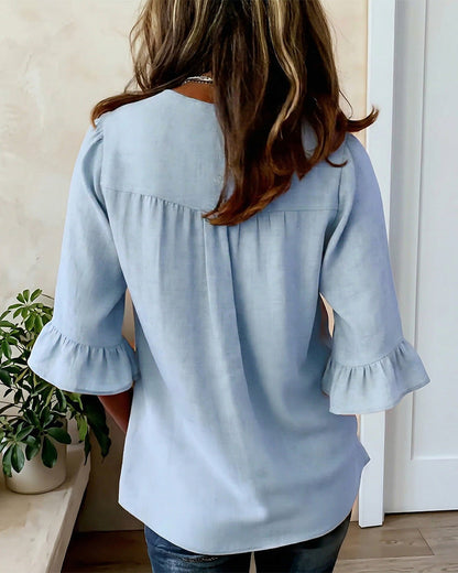 INÉS | BLUSA DE ALGODÓN LINO LISA