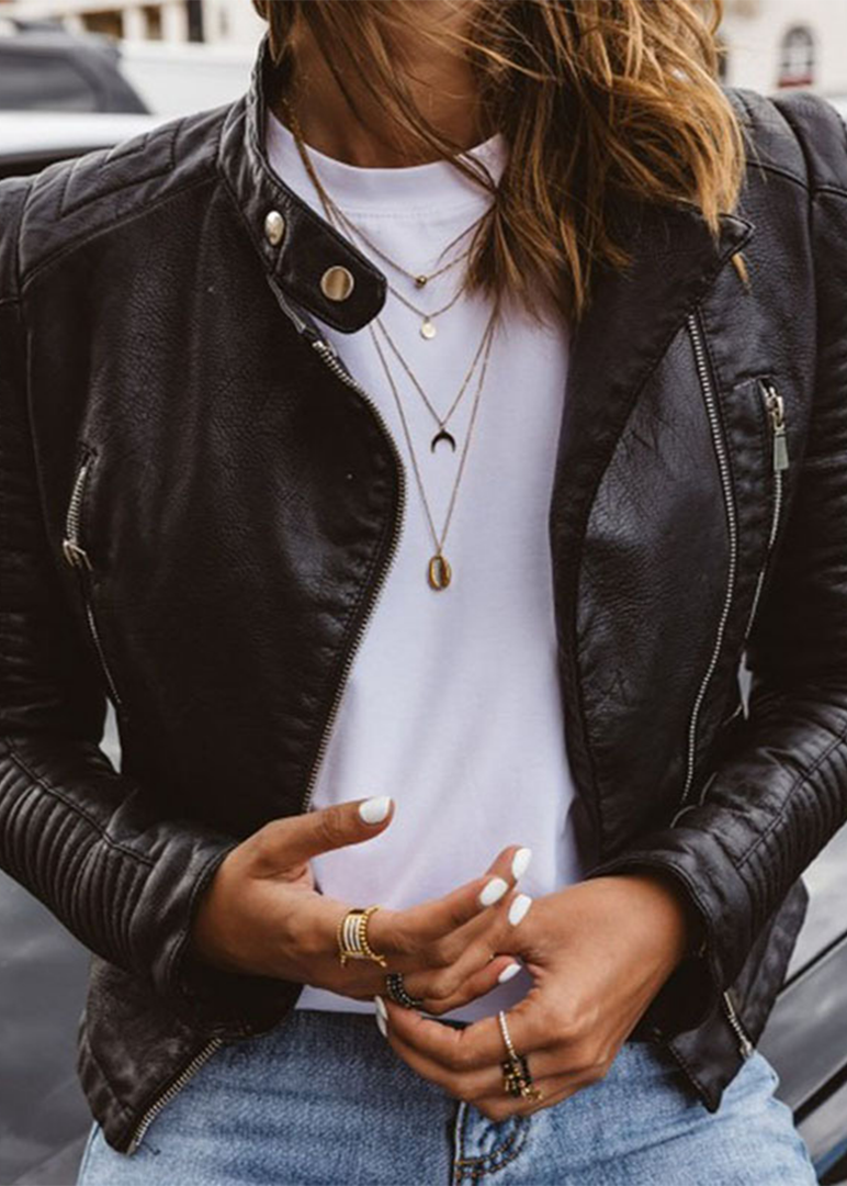 ROSA | CHAQUETA DE CUERO DE TEMPORADA
