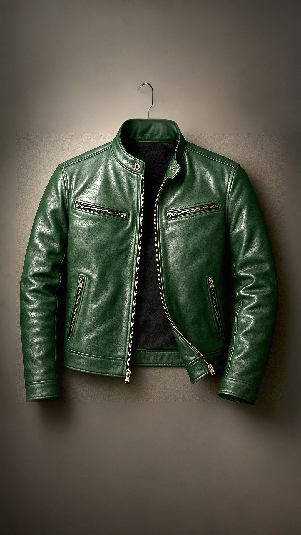 RECIO | CHAQUETA VINTAGE DE PIEL CON CREMALLERA