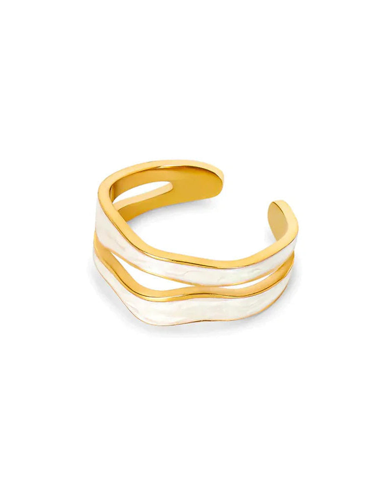 MAREA | ANILLO AJUSTABLE BAÑADO EN ORO DE 18 QUILATES