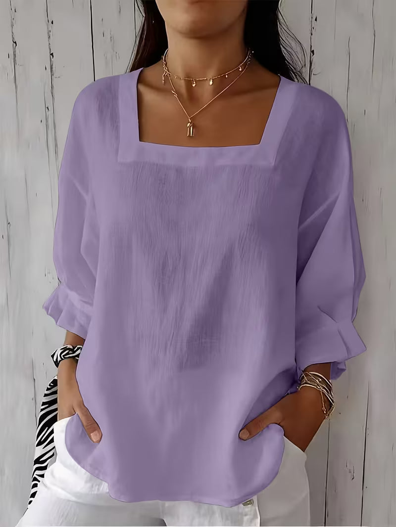 ALVESSA | BLUSA DE MANGA LARGA CON ESCOTE CRUZADO