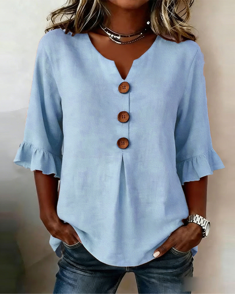 INÉS | BLUSA DE ALGODÓN LINO LISA