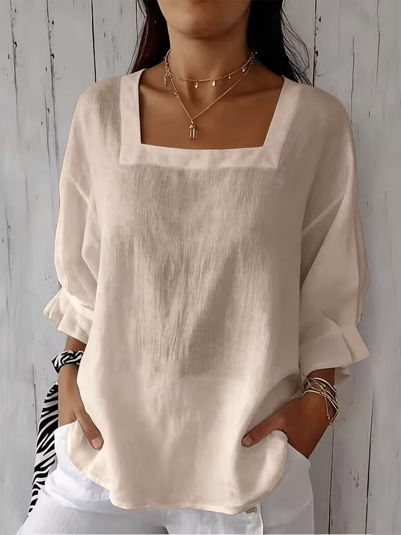 ALVESSA | BLUSA DE MANGA LARGA CON ESCOTE CRUZADO
